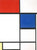 Komposition mit blau, rot und gelb