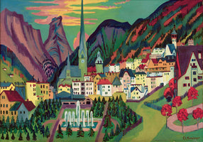 Ernst Ludwig Kirchner - Davos mit Kirche. Davos im Sommer