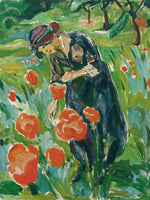 Edvard Munch - Frau mit Mohnblumen