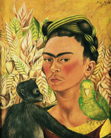 Frida Kahlo - Selbstbildnis mit Affe und Papagei
