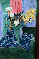Henri Matisse - Blumen in blauer Vase auf blauer Tischdecke