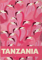 Nicholas   - Tanzania Flamingos vintage travel poster