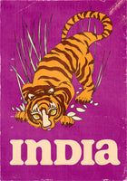 Nicholas   - India Tiger Vintage Travel Poster