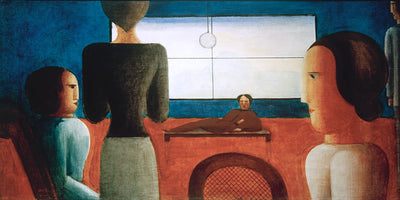 Oskar Schlemmer - Innenraum mit fünf Figuren