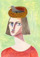 Sharyn Bursic  - Bird Lover with Bird Nest on Head