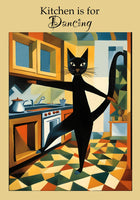 Sharyn Bursic  - Kitchen is for dancing black cat