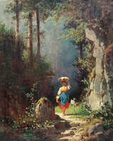 Carl Spitzweg - Mädchen mit Ziege im Gebirgstal
