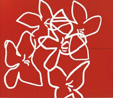Fleurs blanches sur fond rouge, 2003 - Nicolas Le Beuan Benic