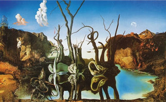 Cygnes reflétant des éléphants - Salvador Dali