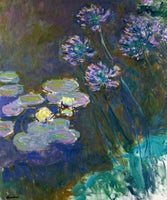 Gelbe Seerosen und Agapanthes