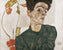 Egon Schiele - Selbstbildnis mit Lampionfrüchten