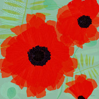 Collection of Poppies on Blue