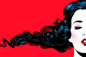 Black Curl on red von Thierry Beaudenon
