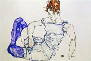 Sitzende Frau mit violetten Strümpfen. 1917